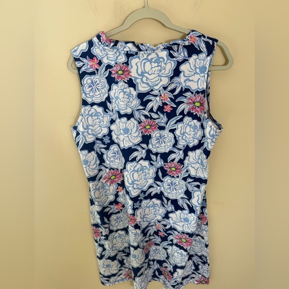AnaClare dress blue floral sleeveless cotton spandex size XL - Picture 2 of 6